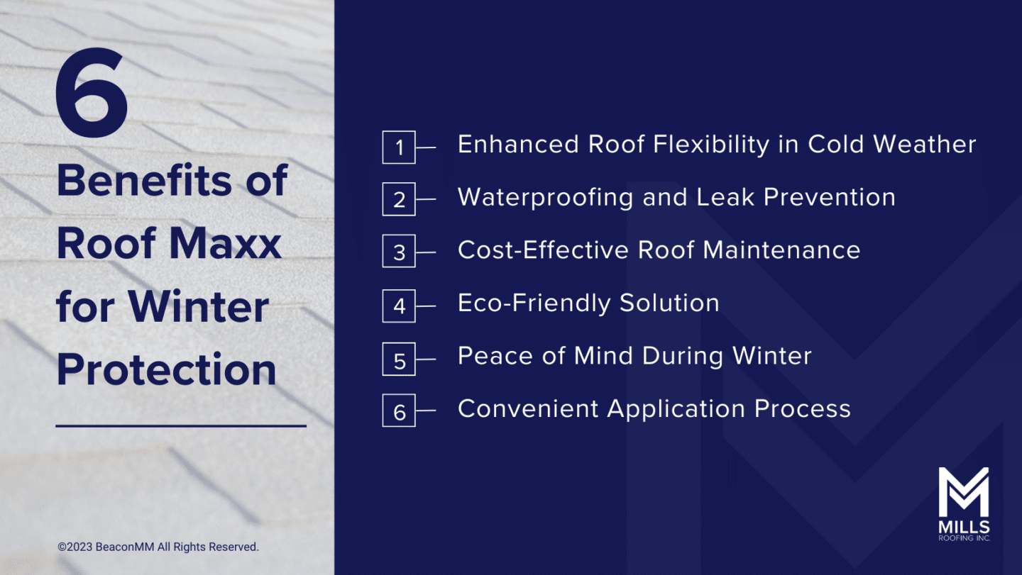 6 benefits of roof maxx for winter protection infographic