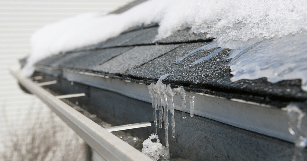 roof covered in ice